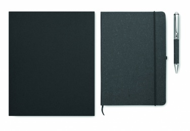 Logo trade business gifts image of: Recycled leather notebook set