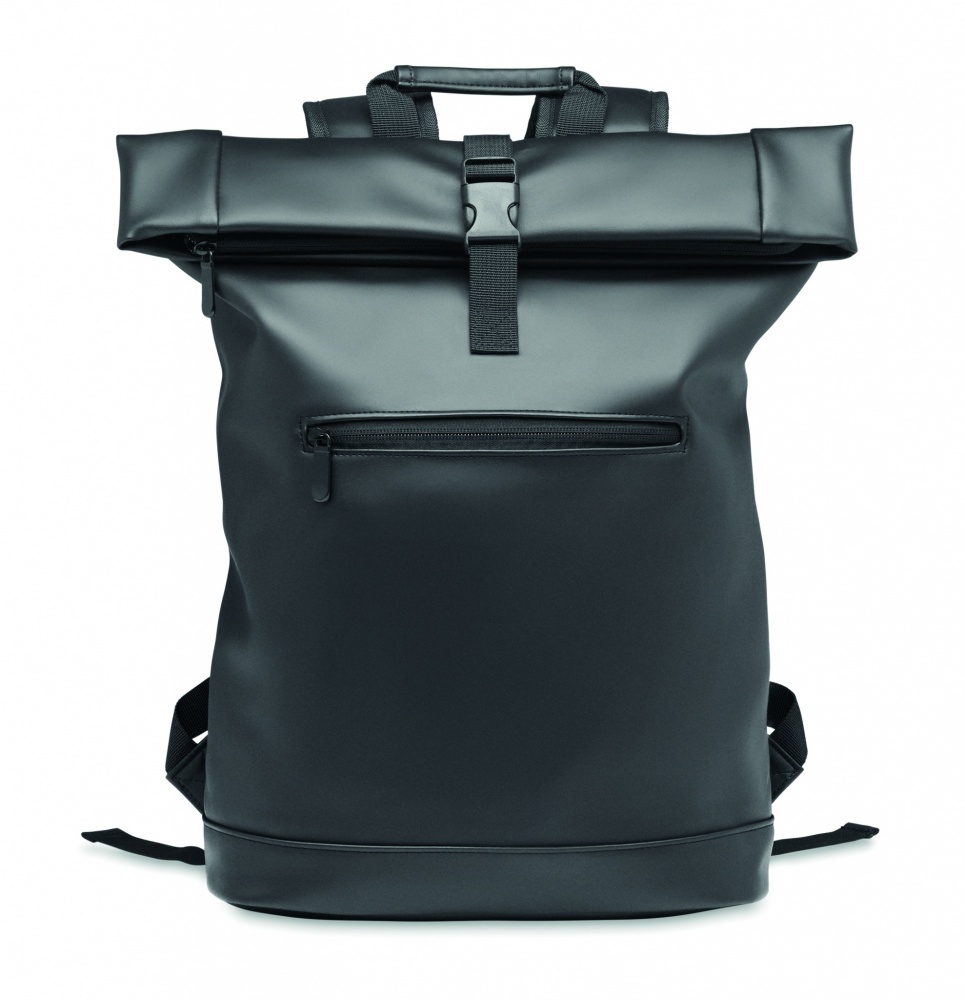 Logo trade business gifts image of: Laptop PU Rolltop backpack