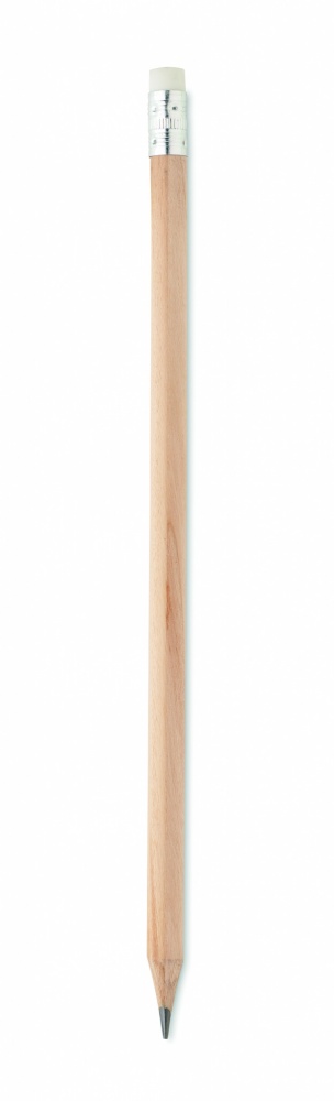 Logo trade promotional merchandise photo of: Natural pencil with eraser