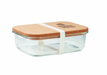 Logo trade business gifts image of: Glass lunch box with cork lid