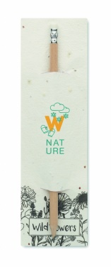 Logo trade promotional merchandise picture of: Natural pencil in seeded pouch