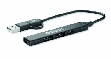 Logo trade promotional item photo of: USB 4 port hub 19 cm