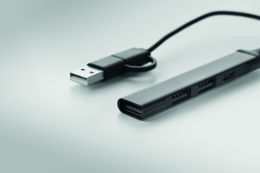 Logo trade business gifts image of: USB 4 port hub 19 cm
