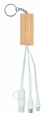 Logotrade promotional gift image of: Bamboo key ring and stand Salo