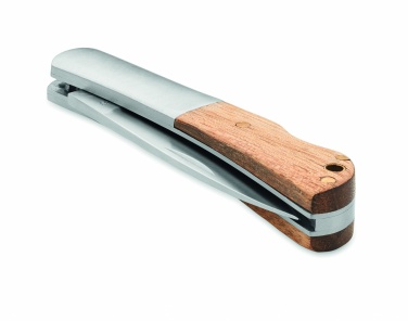 Logo trade promotional item photo of: Foldable knife in acacia wood