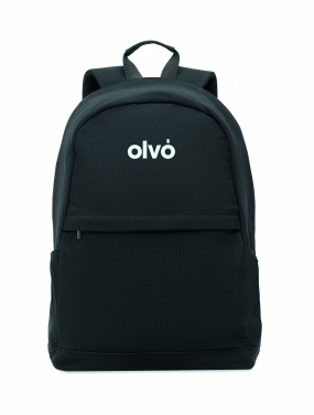 Logotrade business gift image of: A 15-inch laptop backpack made of recycled pre-consumer cotton and recycled polyester with customizable printing.