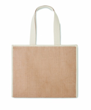 Logo trade promotional giveaways picture of: Jute and canvas cooler bag