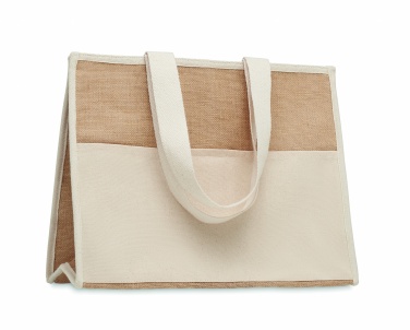 Logo trade promotional gift photo of: Jute and canvas cooler bag