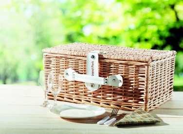 Logo trade promotional giveaways image of: Wicker picnic basket 2 people