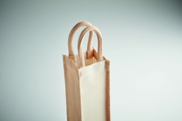 Logo trade promotional merchandise photo of: Jute wine bag for one bottle