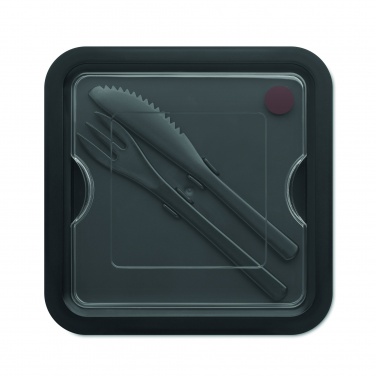 Logo trade promotional giveaways image of: Lunch box with cutlery 600ml