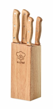 Logo trade promotional gift photo of: 5 piece knife set in base
