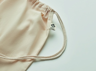 Logo trade promotional giveaways image of: Organic cotton drawstring bag