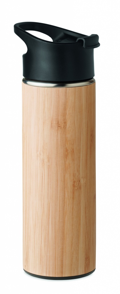 Logo trade promotional item photo of: Double wall bamboo flask 450ml