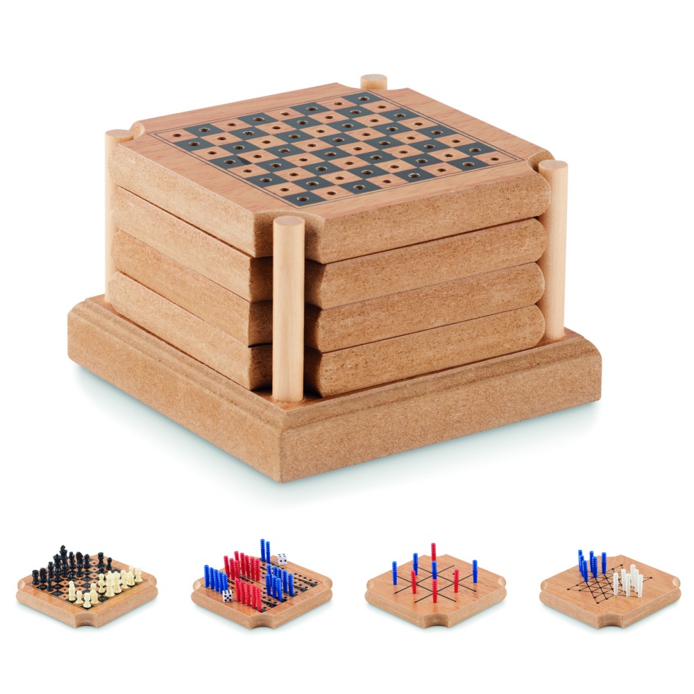 Logo trade promotional merchandise image of: 4-piece coaster game set