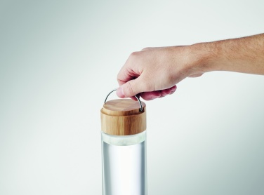 Logo trade corporate gift photo of: Glass bottle 500ml bamboo lid
