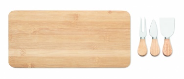 Logotrade business gifts photo of: Bamboo Cheese board set Leipzig