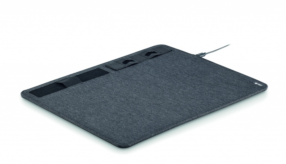 Logotrade promotional gift image of: RPET mouse mat charger 15W