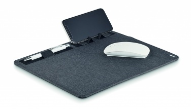 Logo trade corporate gifts image of: RPET mouse mat charger 15W