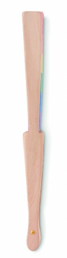 Logo trade business gift photo of: Rainbow wooden hand fan