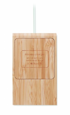 Logo trade promotional giveaway photo of: Bamboo wireless charger  10W ODOS