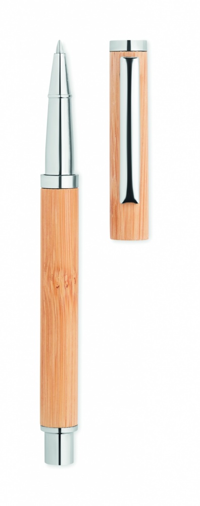 Logo trade advertising products image of: Bamboo gel pen