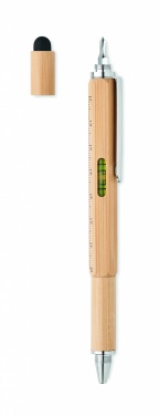 Logo trade advertising products picture of: Spirit level pen in bamboo