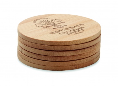 Logotrade corporate gift image of: Set of 6 bamboo coasters