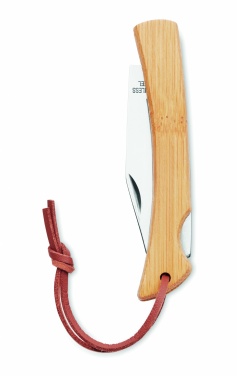 Logo trade promotional merchandise photo of: Foldable knife in bamboo