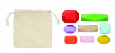 Logo trade advertising product photo of: 8 stacking wood rocks in pouch