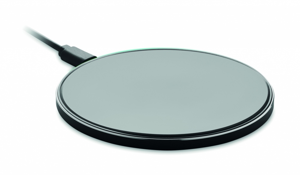 Logo trade advertising products picture of: Glass wireless 10W charger