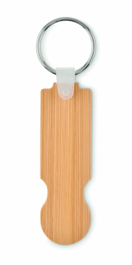 Logo trade promotional products picture of: Bamboo euro token key ring Rauma