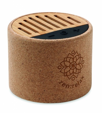 Logo trade corporate gifts picture of: Round cork wireless speaker