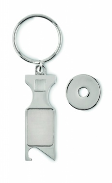 Logo trade promotional merchandise picture of: Euro Token key ring Porvoo