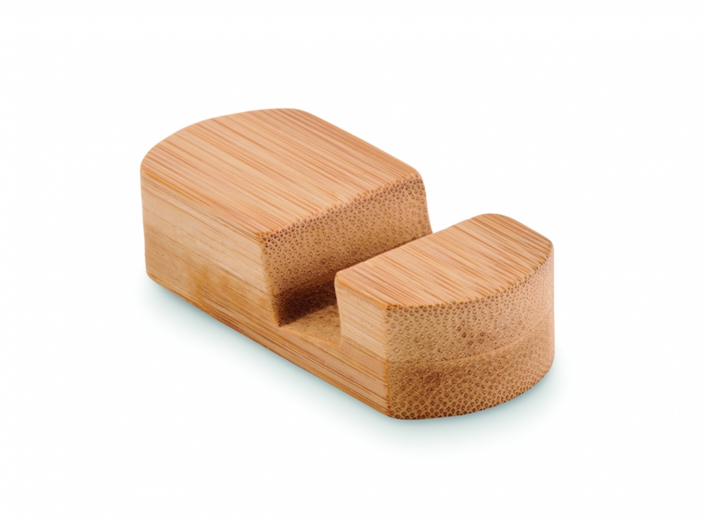 Logo trade promotional gifts image of: Mini bamboo phone stand