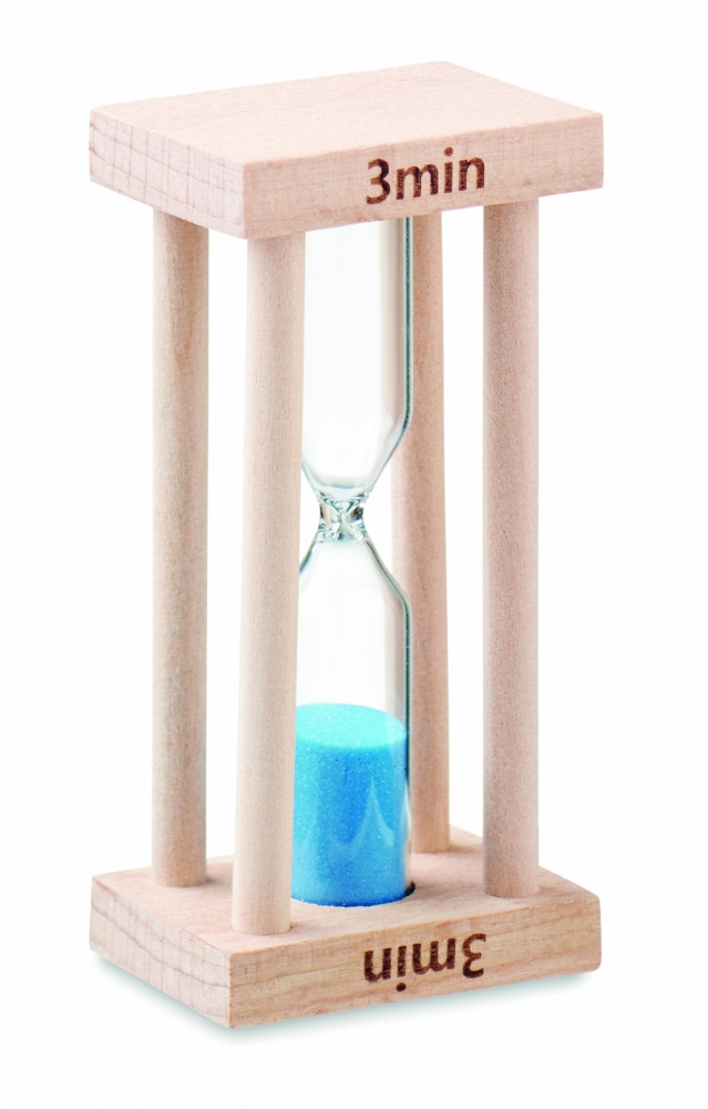 Logo trade promotional merchandise image of: Wooden sand timer 3 minutes
