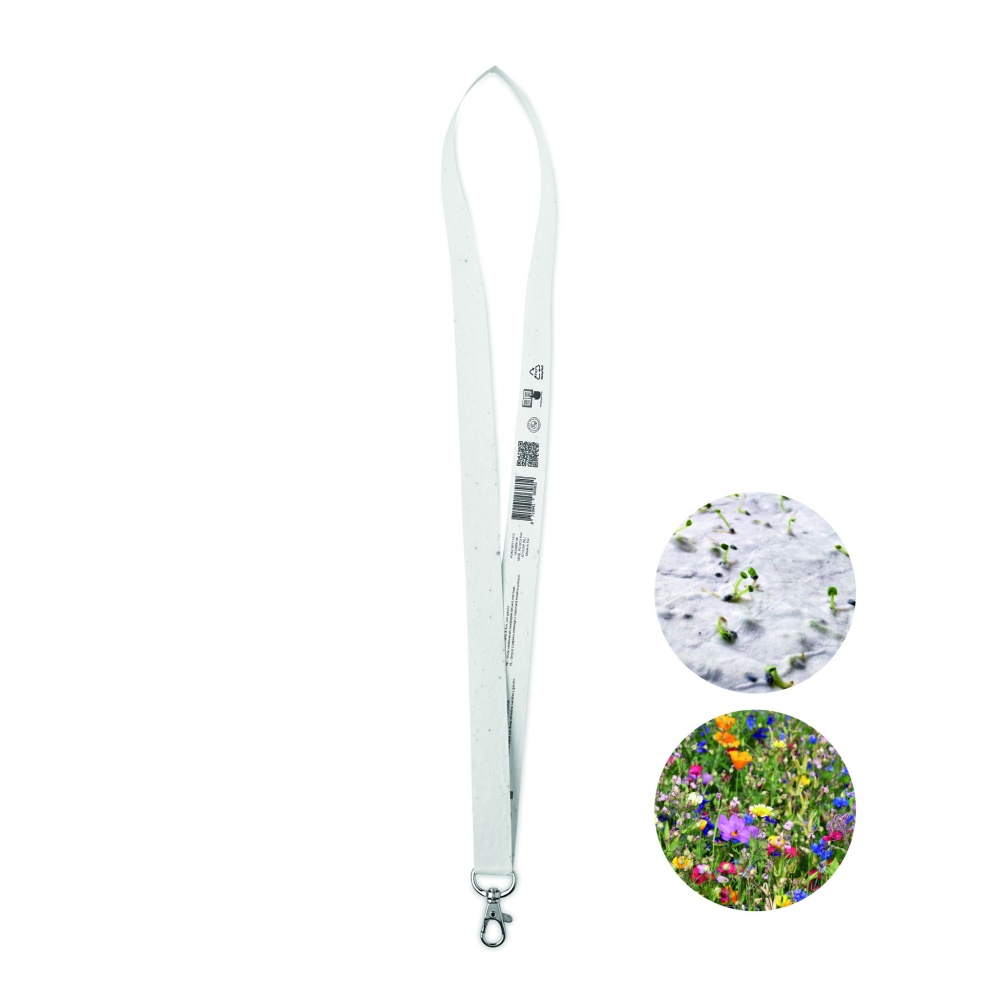 Logotrade promotional giveaway picture of: Seed paper lanyard w/hook