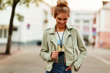 Logo trade promotional giveaway photo of: RPET Phone holder lanyard