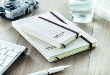Logo trade promotional gifts image of: A6 canvas notebook lined