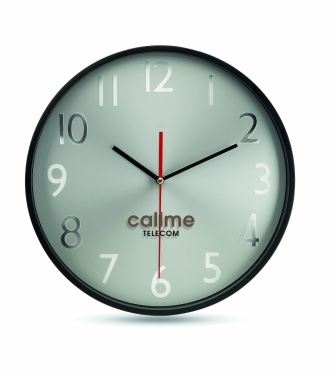 Logo trade promotional products image of: Wall clock w silver background