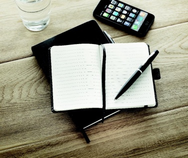 Logo trade promotional product photo of: A6 notebook with pen 72 lined
