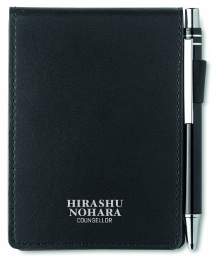 Logotrade advertising product picture of: A7 notepad in PU pouch w/pen