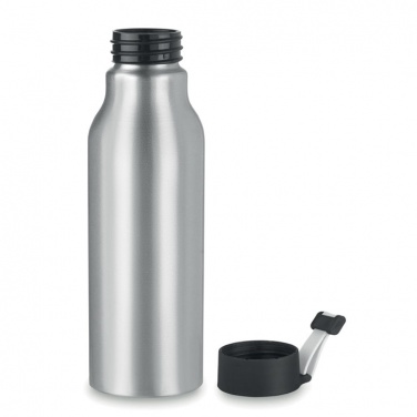 Logotrade promotional giveaways photo of: Single-walled 500 ml aluminum bottle with a PP cap and a silicone strap