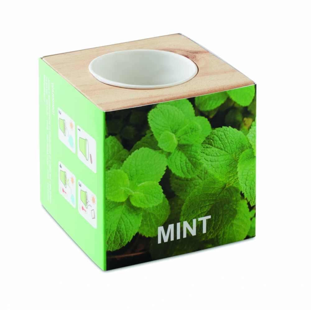 Logo trade promotional products picture of: Herb pot wood "MINT"