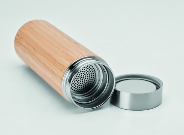 Logo trade corporate gifts image of: Double wall bamboo flask 400ml