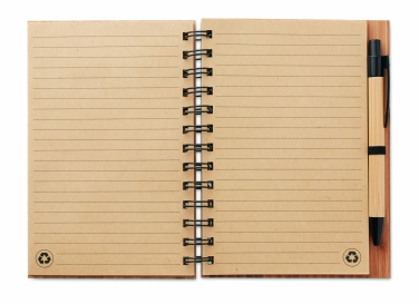 Logo trade advertising products picture of: Bamboo notebook with pen lined BAMBLOC