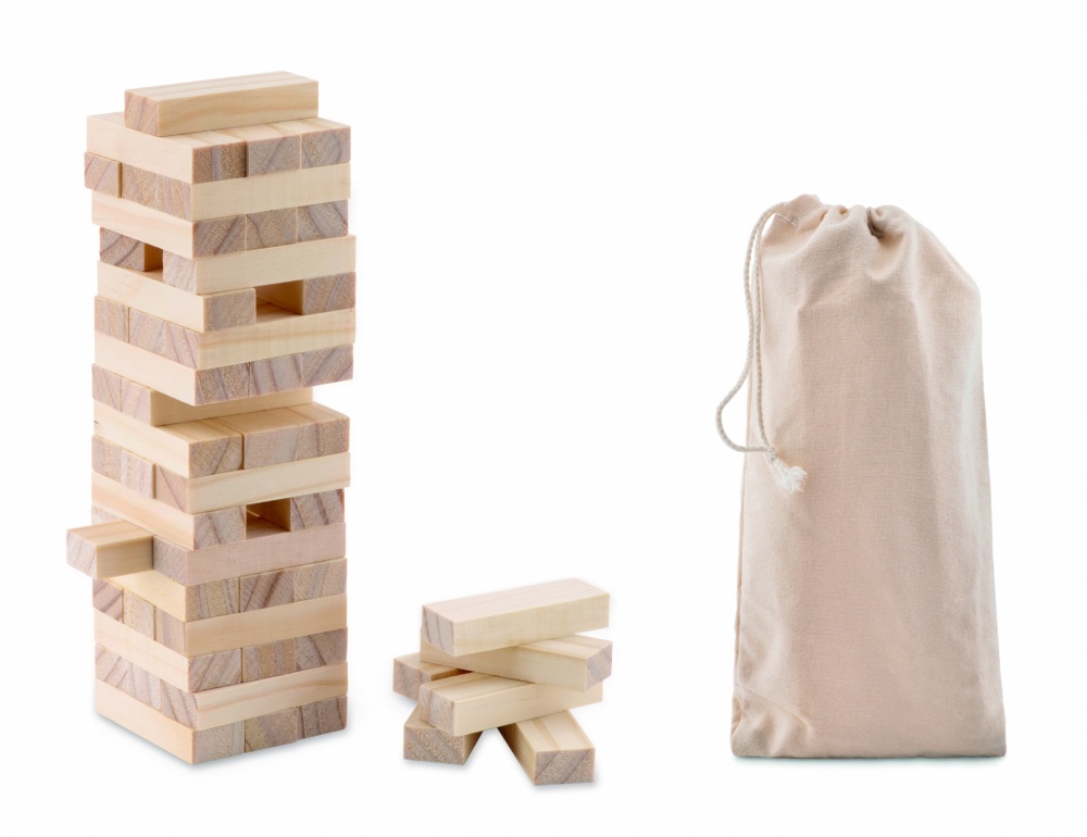 Logo trade promotional item photo of: Tower game in cotton pouch