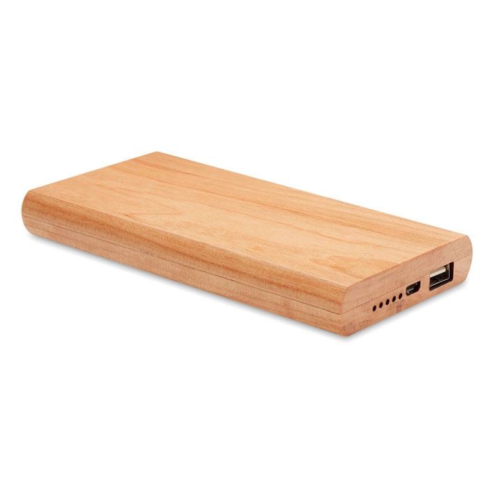 Logotrade promotional gift image of: Power bank 4000 mAh Bamboo ARENA POWER