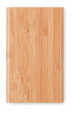 Logo trade promotional merchandise image of: Power bank 4000 mAh Bamboo ARENA POWER