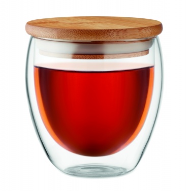 Logo trade promotional items image of: Double wall glass 250ml Hamburg